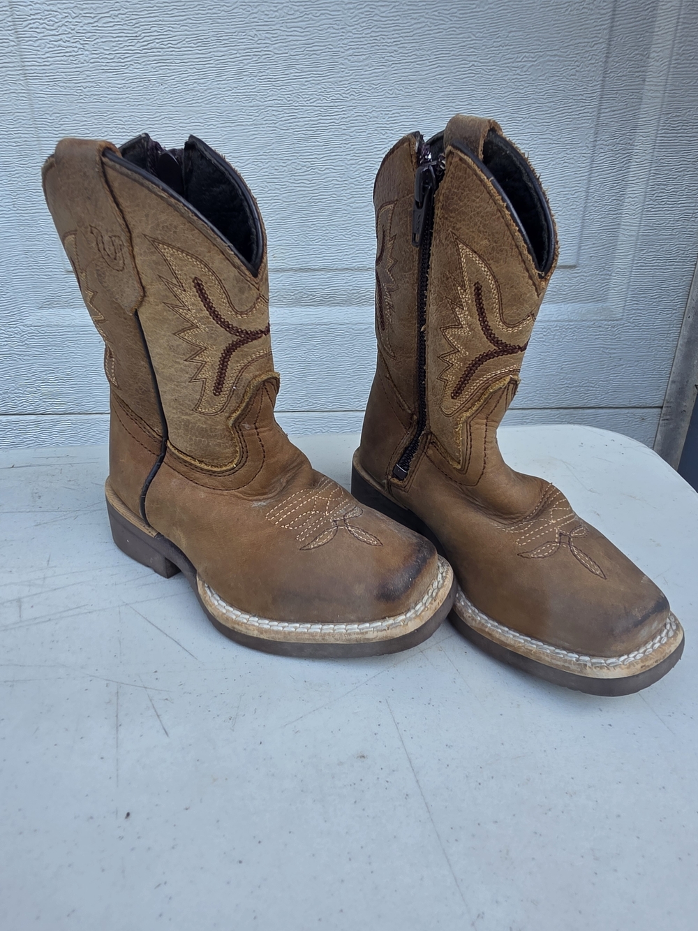 Kids J.B. Dillon Brown Pull-On Boots with Side Zip